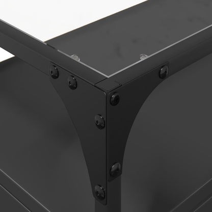 Mobile TV con Piano in Vetro Nero 98x35x51 cm Legno Multistrato - homemem39
