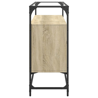 Credenza Piano Vetro Rovere Sonoma 98x35x81cm Legno Multistrato - homemem39