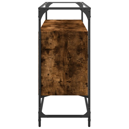 Credenza Piano Vetro Rovere Fumo 98x35x81cm Legno Multistrato | homemem39