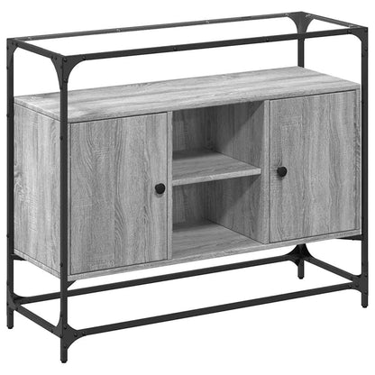 Credenza Piano Vetro Grigio Sonoma 98x35x81cm Legno Multistrato | homemem39