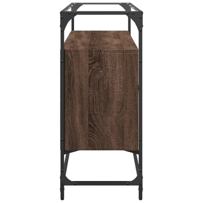 Credenza Piano Vetro Rovere Marrone 98x35x81 Legno Multistrato - homemem39