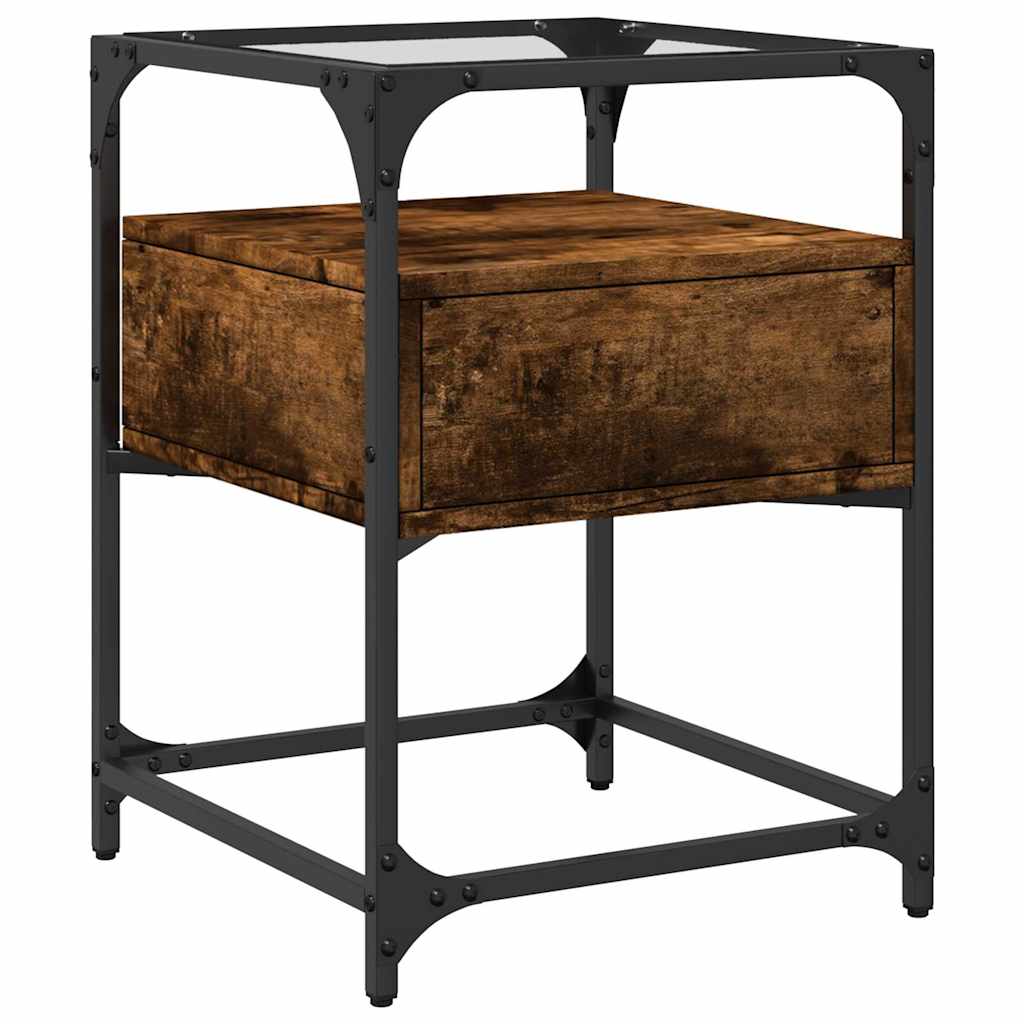 Comodino Rovere Fumo 40x40x55 cm in Legno Multistrato - homemem39