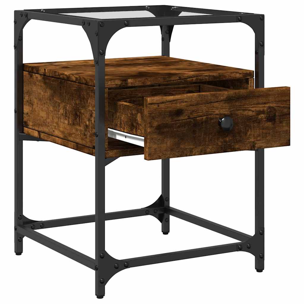 Comodino Rovere Fumo 40x40x55 cm in Legno Multistrato - homemem39