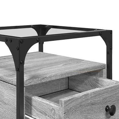 Comodino Grigio Sonoma 40x40x55 cm in Legno Multistrato - homemem39