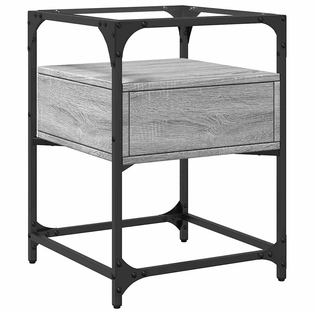 Comodini 2pz Grigio Sonoma 40x40x55 cm in Legno Multistrato - homemem39