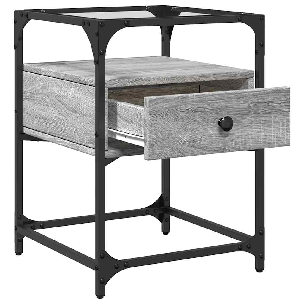 Comodini 2pz Grigio Sonoma 40x40x55 cm in Legno Multistrato - homemem39