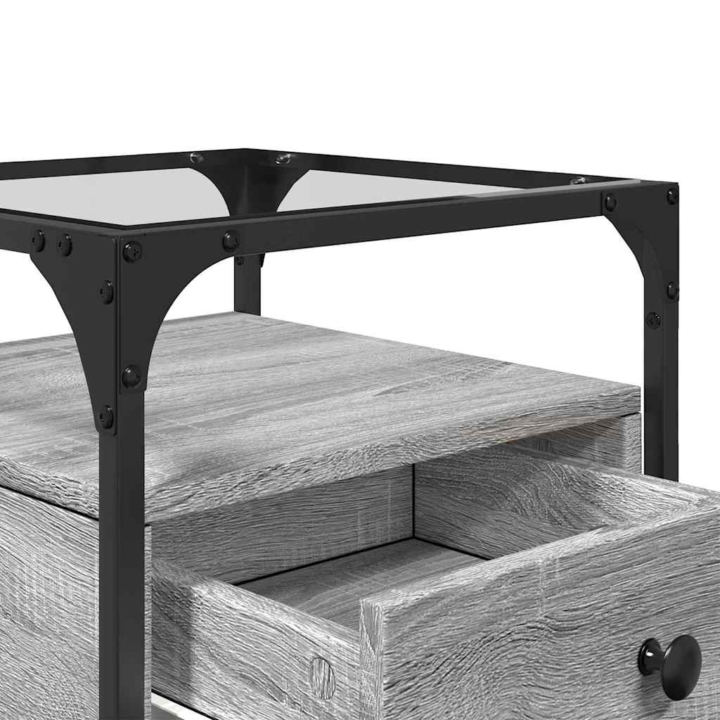 Comodini 2pz Grigio Sonoma 40x40x55 cm in Legno Multistrato - homemem39