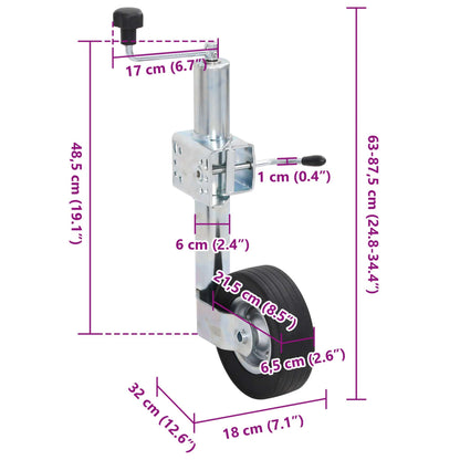 Ruotino per Rimorchio con Morsetto Diviso 60 mm Acciaio Zincato | homemem39