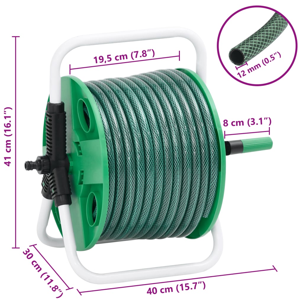 Avvolgitubo Verde Autoportante con Tubo 30 m PVC | homemem39