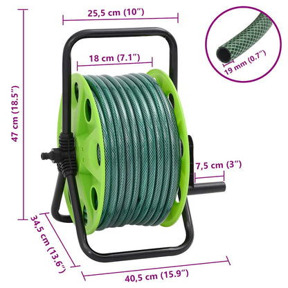 Avvolgitubo Autonomo Verde con Set Raccordi Tubo 0,75" 20 m PVC