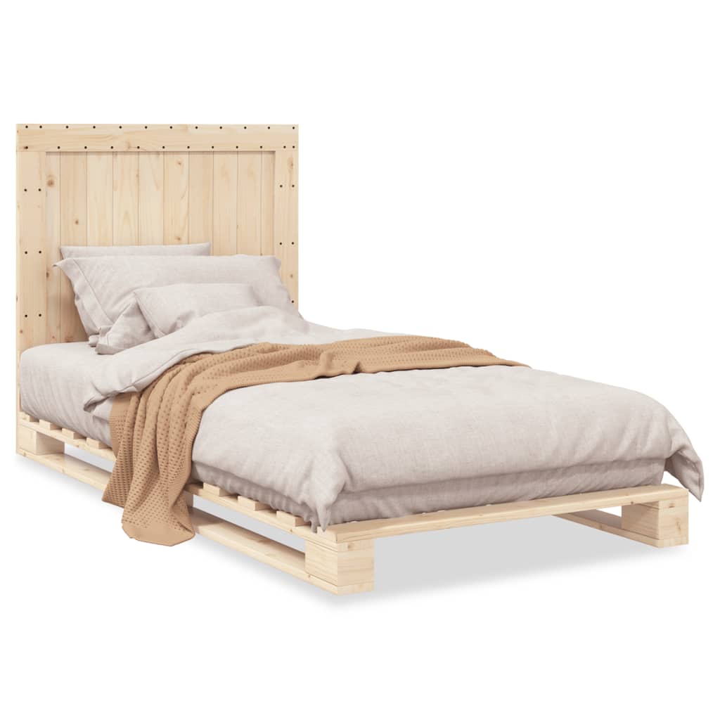 Giroletto con Testiera 100x200 cm Legno Massello di Pino | homemem39