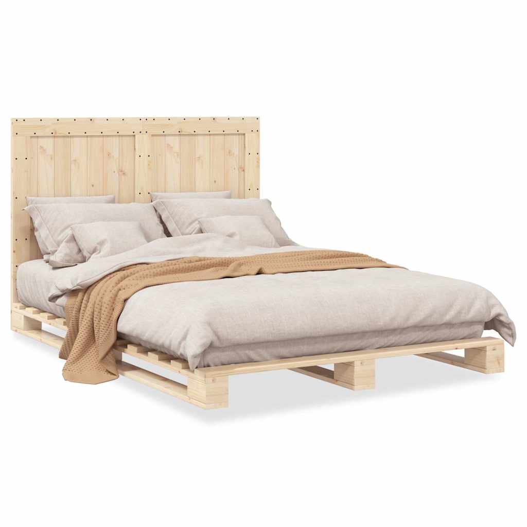 Giroletto con Testiera 140x200 cm in Legno Massello di Pino | homemem39