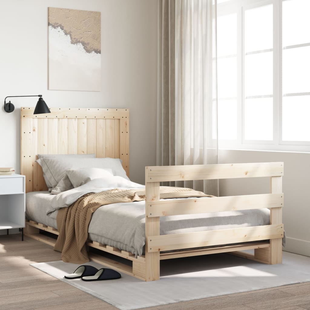 Giroletto con Testiera 100x200 cm Legno Massello di Pino | homemem39