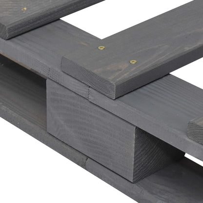 Giroletto con Testiera Grigio 90x200 cm Legno Massello di Pino