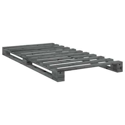 Giroletto con Testiera Grigio 100x200 cm Legno Massello di Pino | homemem39