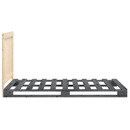 Giroletto con Testiera Grigio 100x200 cm Legno Massello di Pino | homemem39