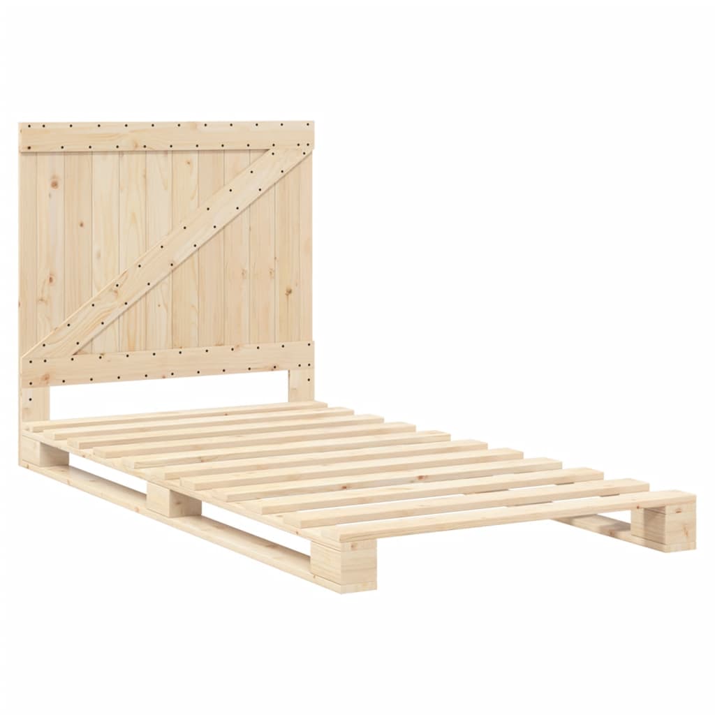 Giroletto con Testiera 100x200 cm Legno Massello di Pino | homemem39