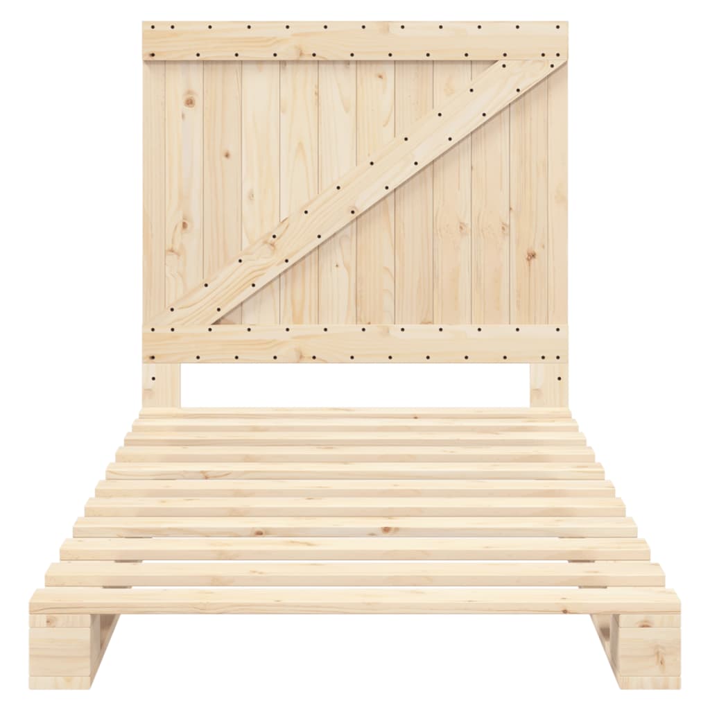 Giroletto con Testiera 100x200 cm Legno Massello di Pino | homemem39