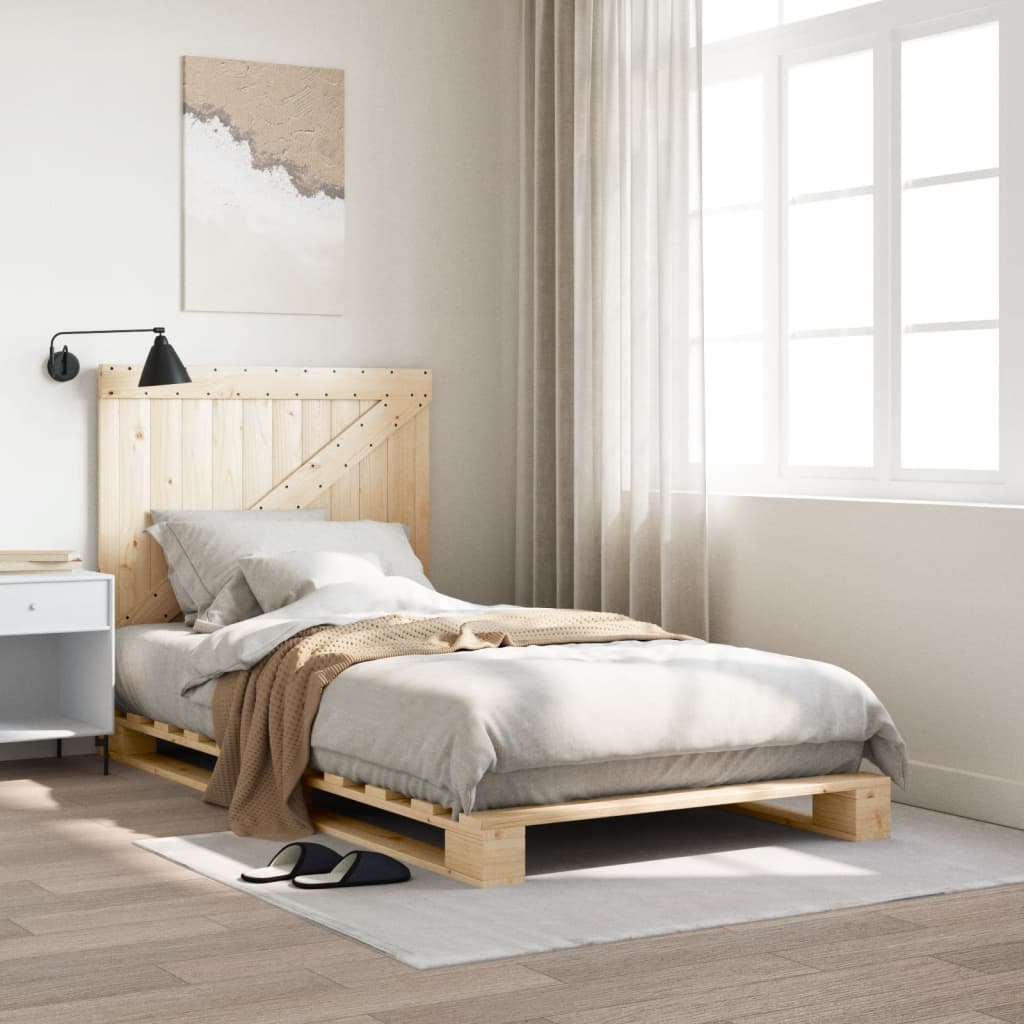 Giroletto con Testiera 100x200 cm Legno Massello di Pino | homemem39