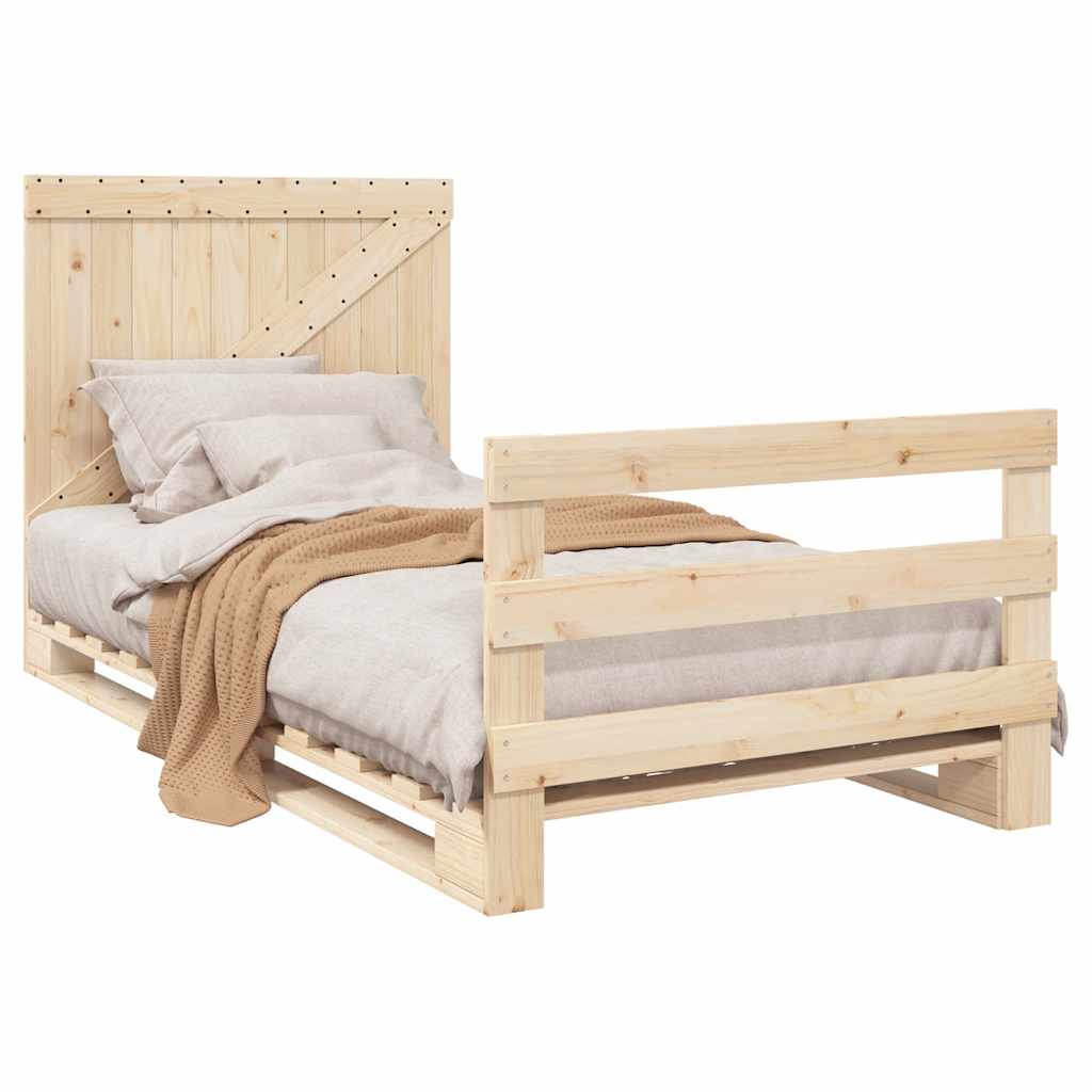 Giroletto con Testiera 100x200 cm Legno Massello di Pino