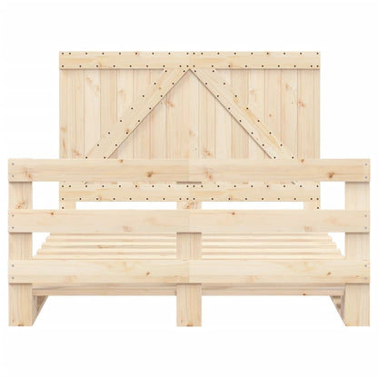 Giroletto con Testiera 140x200 cm in Legno Massello di Pino - homemem39