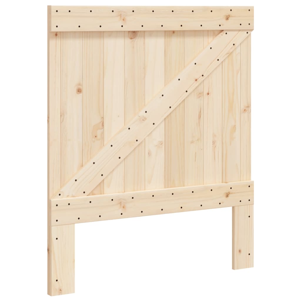 Giroletto con Testiera Grigio 90x200 cm Legno Massello di Pino | homemem39