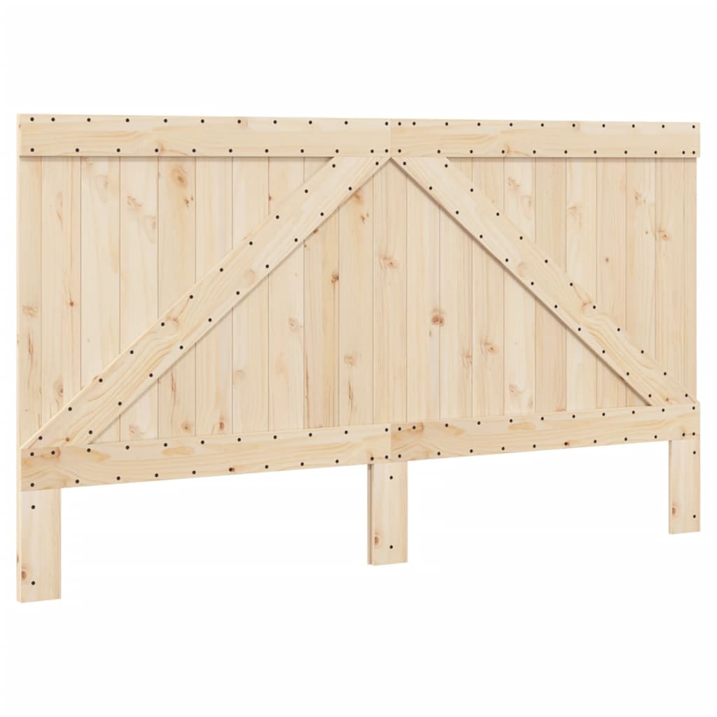 Giroletto con Testiera Grigio 200x200 cm Legno Massello di Pino