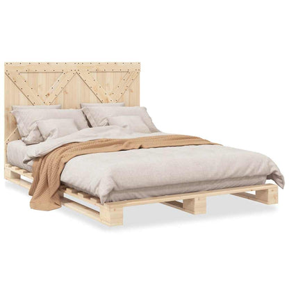 Giroletto con Testiera 140x200 cm in Legno Massello di Pino | homemem39