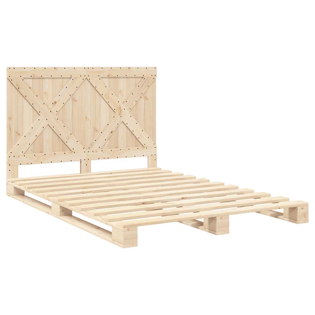 Giroletto con Testiera 140x200 cm in Legno Massello di Pino | homemem39