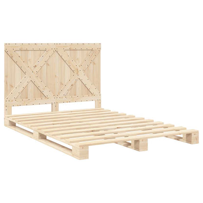Giroletto con Testiera 140x200 cm in Legno Massello di Pino | homemem39