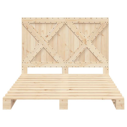 Giroletto con Testiera 140x200 cm in Legno Massello di Pino | homemem39