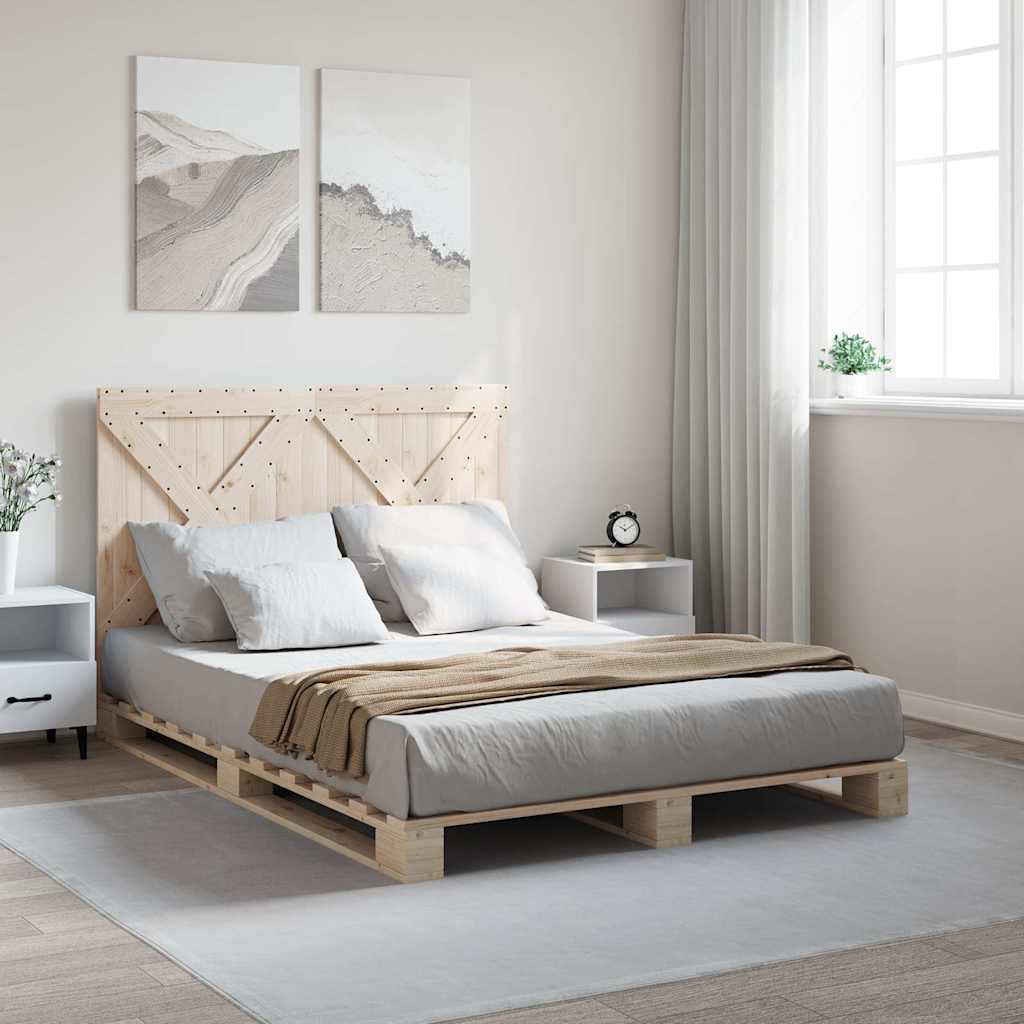 Giroletto con Testiera 140x200 cm in Legno Massello di Pino | homemem39