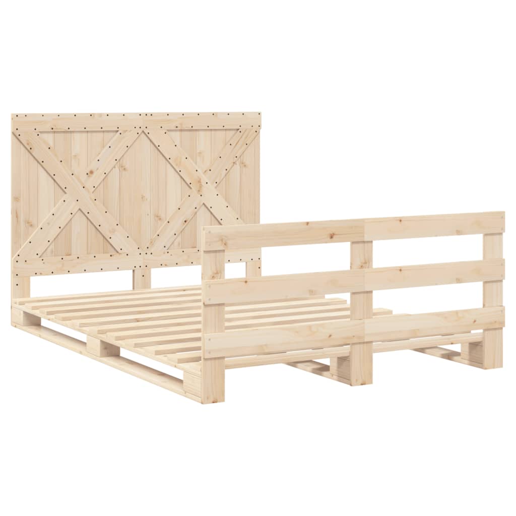 Giroletto con Testiera 140x200 cm in Legno Massello di Pino | homemem39