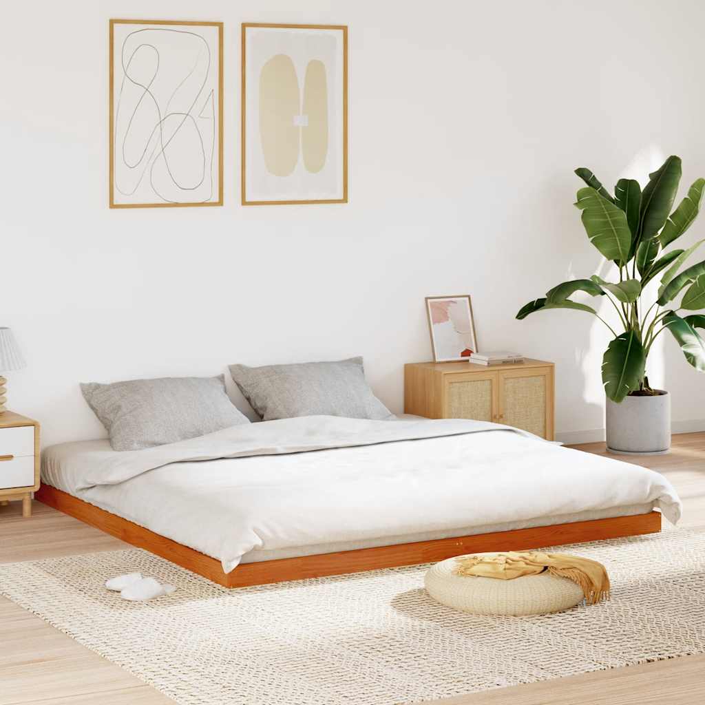 Giroletto Marrone Cera 200x200 cm in Legno Massello di Pino