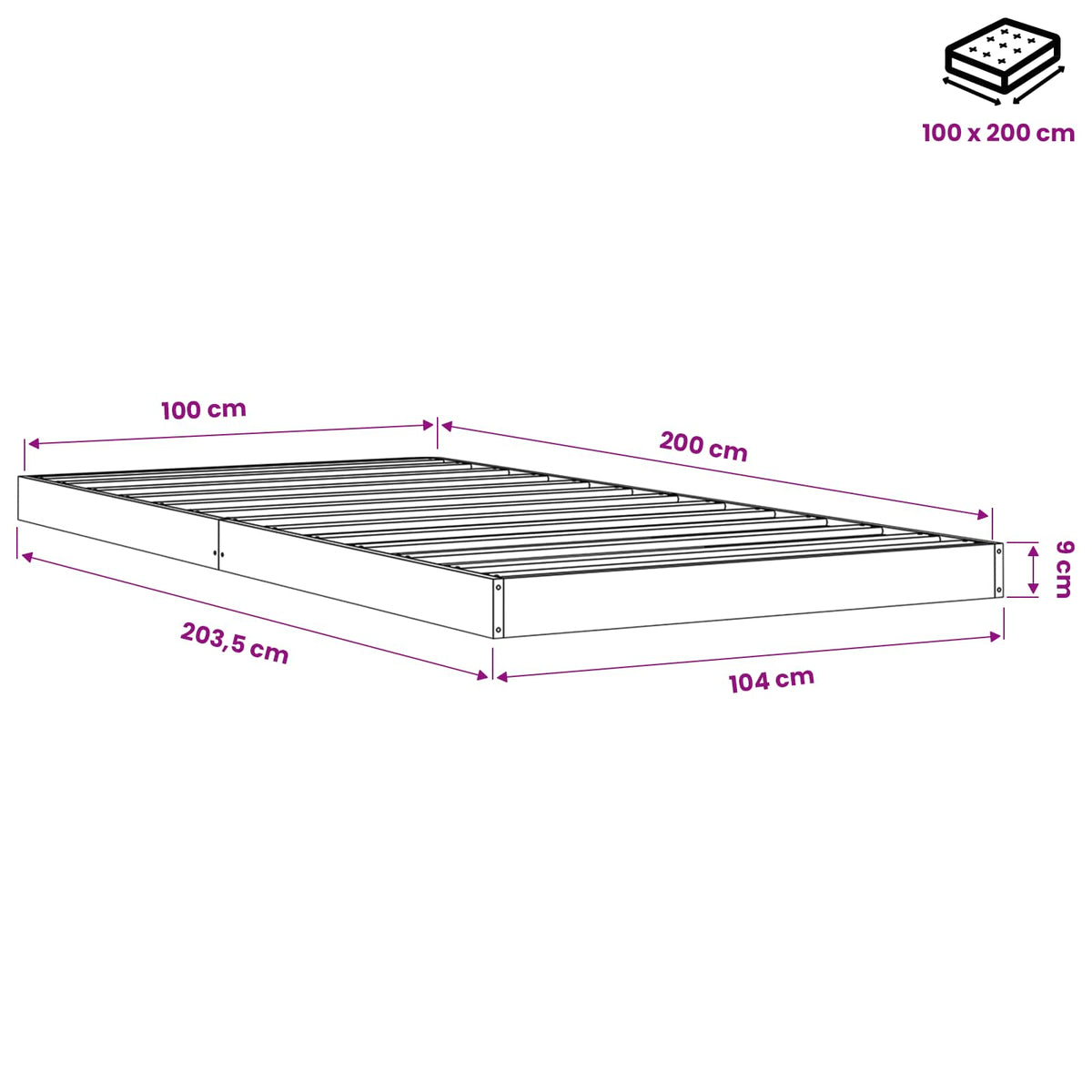 Giroletto Marrone Cera 100x200 cm in Legno Massello di Pino
