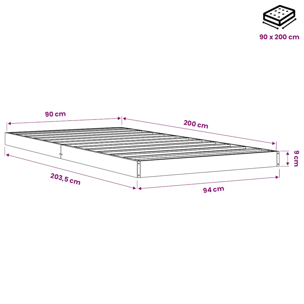 Giroletto Marrone Cera 90x200 cm in Legno Massello di Pino