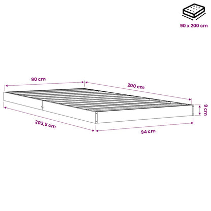 Giroletto Marrone Cera 90x200 cm in Legno Massello di Pino