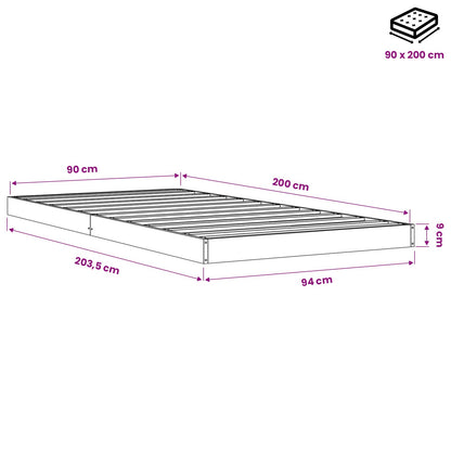 Giroletto Marrone Cera 90x200 cm in Legno Massello di Pino