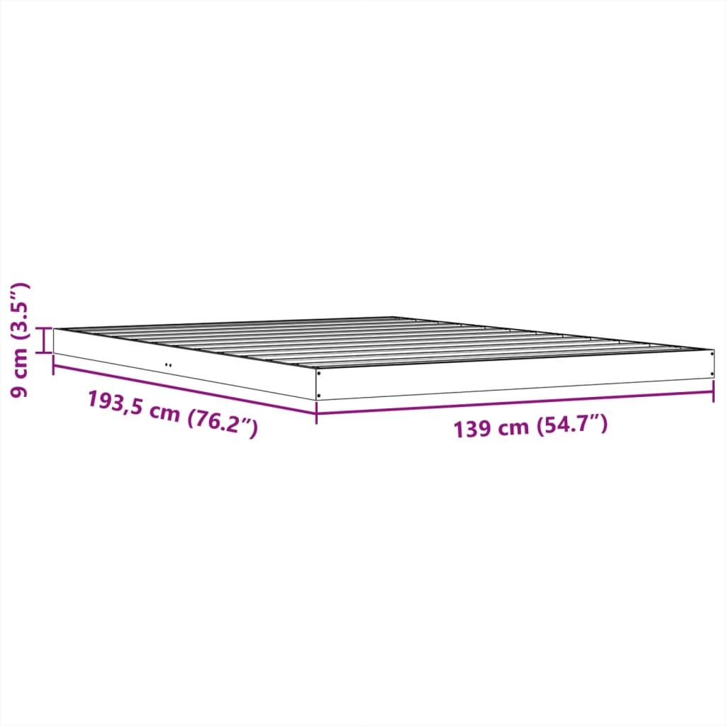 Giroletto Marrone Cera 135x190 cm in Legno Massello di Pino | homemem39