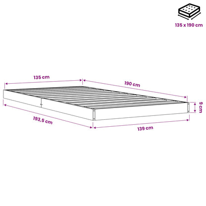 Giroletto Marrone Cera 135x190 cm in Legno Massello di Pino