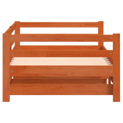 Divano con Letto Estraibile Marrone Cera 90x200cm Massello Pino | homemem39