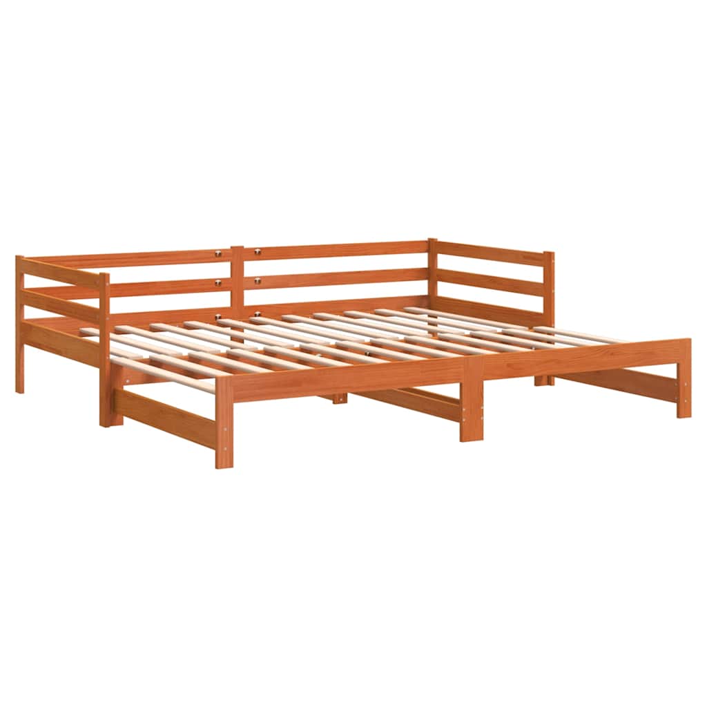 Divano Letto con Rotelle senza Materasso Marrone Cera 90x190 cm | homemem39