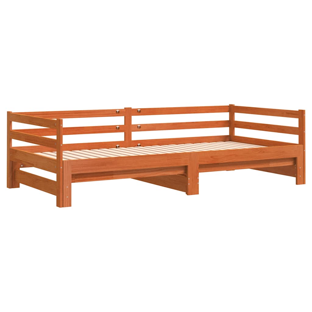 Divano Letto con Rotelle senza Materasso Marrone Cera 90x190 cm | homemem39