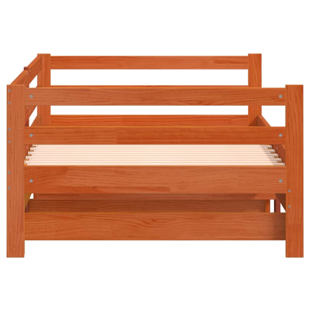 Divano Letto con Rotelle senza Materasso Marrone Cera 90x190 cm | homemem39