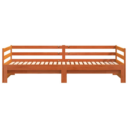 Divano con Letto Estraibile Marrone Cera 80x200cm Massello Pino | homemem39