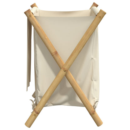Cesto per Biancheria Bianco Crema 45x55x63,5 cm in Bambù | homemem39