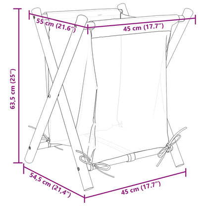 Cesto per Biancheria Bianco Crema 45x55x63,5 cm in Bambù | homemem39