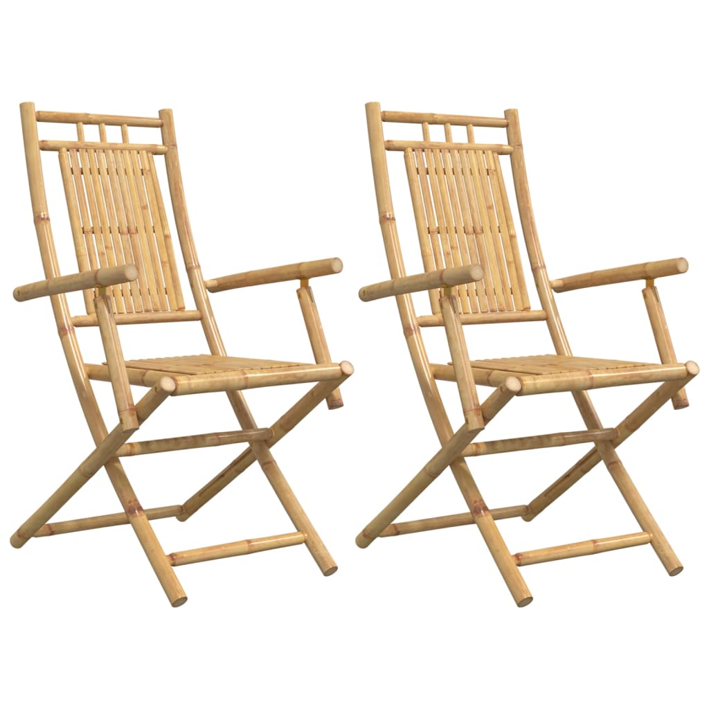 Sedie da Giardino Pieghevoli 2 pz 53x66x99 cm in Bambù | homemem39