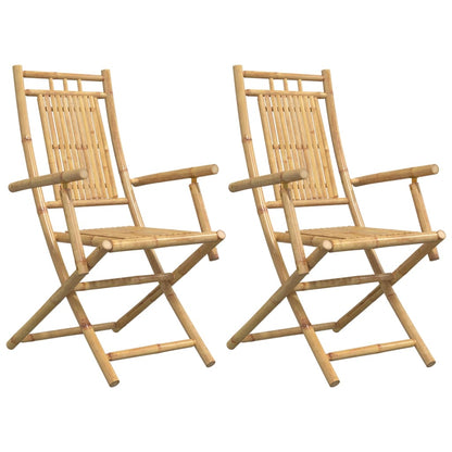 Sedie da Giardino Pieghevoli 2 pz 53x66x99 cm in Bambù | homemem39