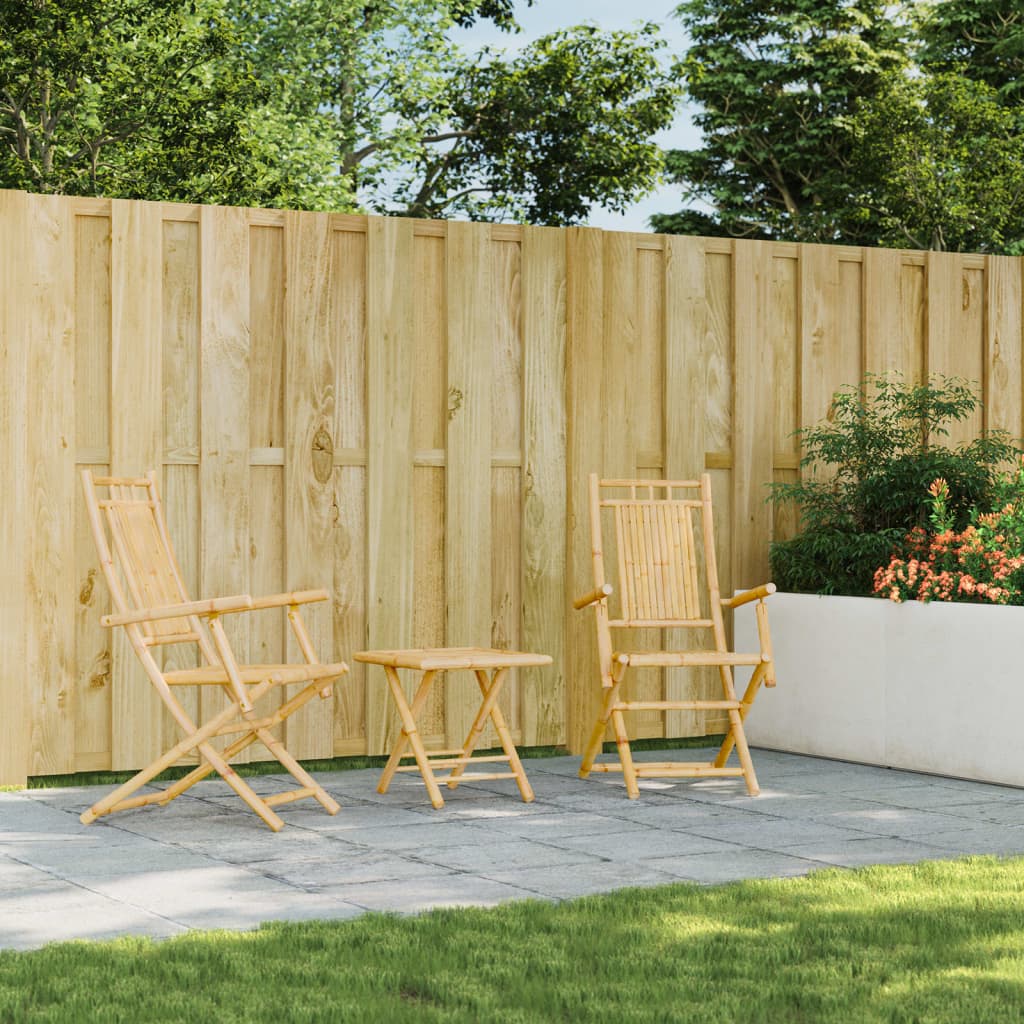 Sedie da Giardino Pieghevoli 2 pz 53x66x99 cm in Bambù | homemem39